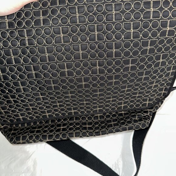 Kate Spade Black & Gold Geometric Messenger Bag With Pink Interior - Picture 2 of 6